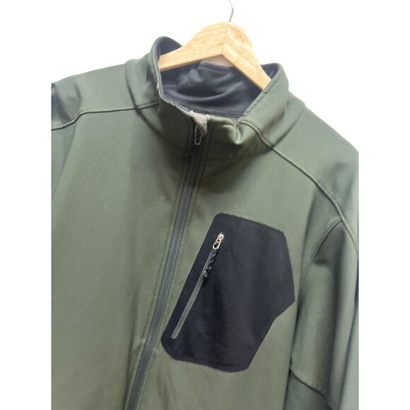 REI Green and Black Full Zip Softshell Outdoor Jacket - Picture 3 of 7